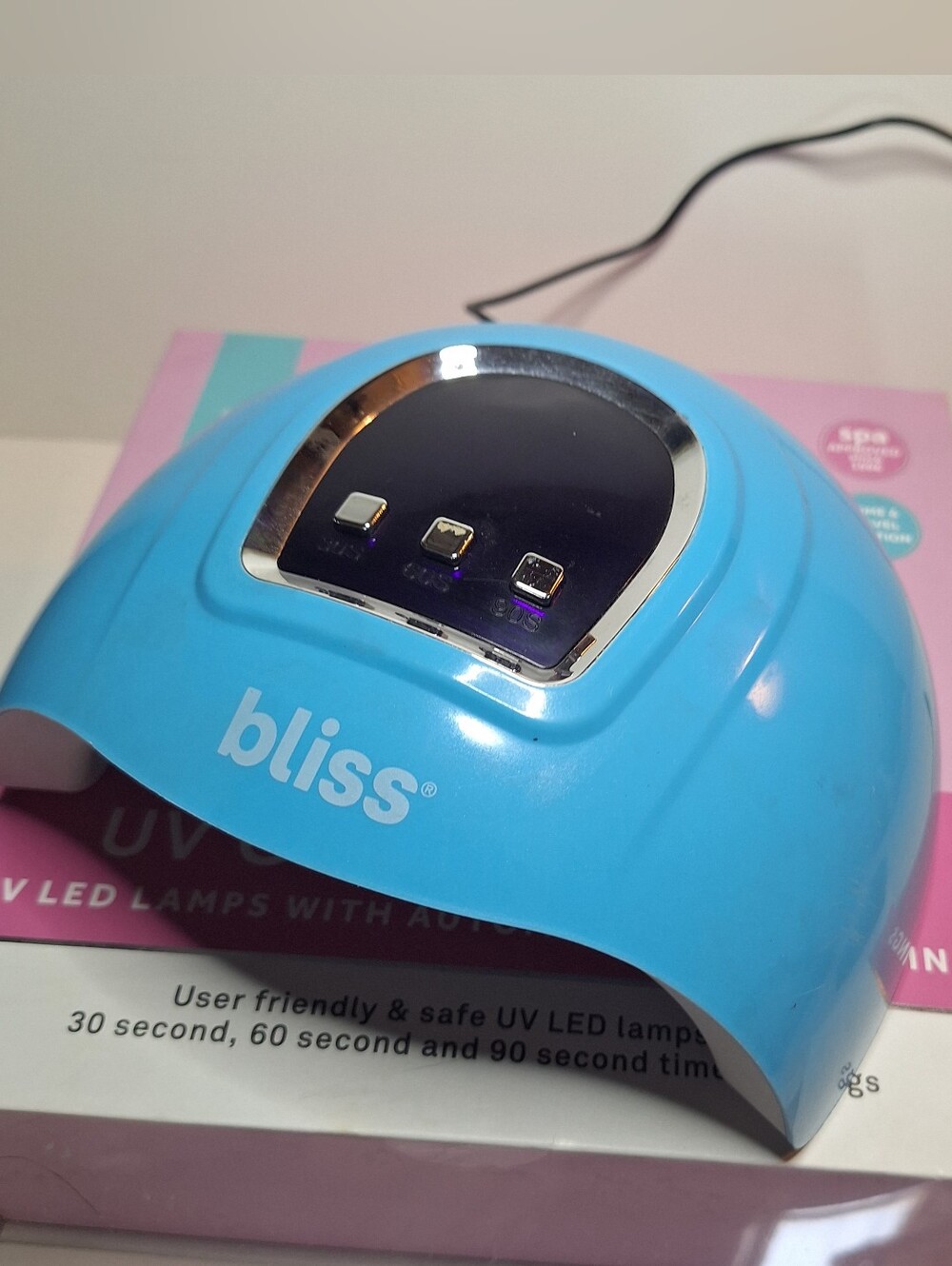 Bliss UV Gel Nail Dryer UV Led Lamp With Automatic Timer Settings Used